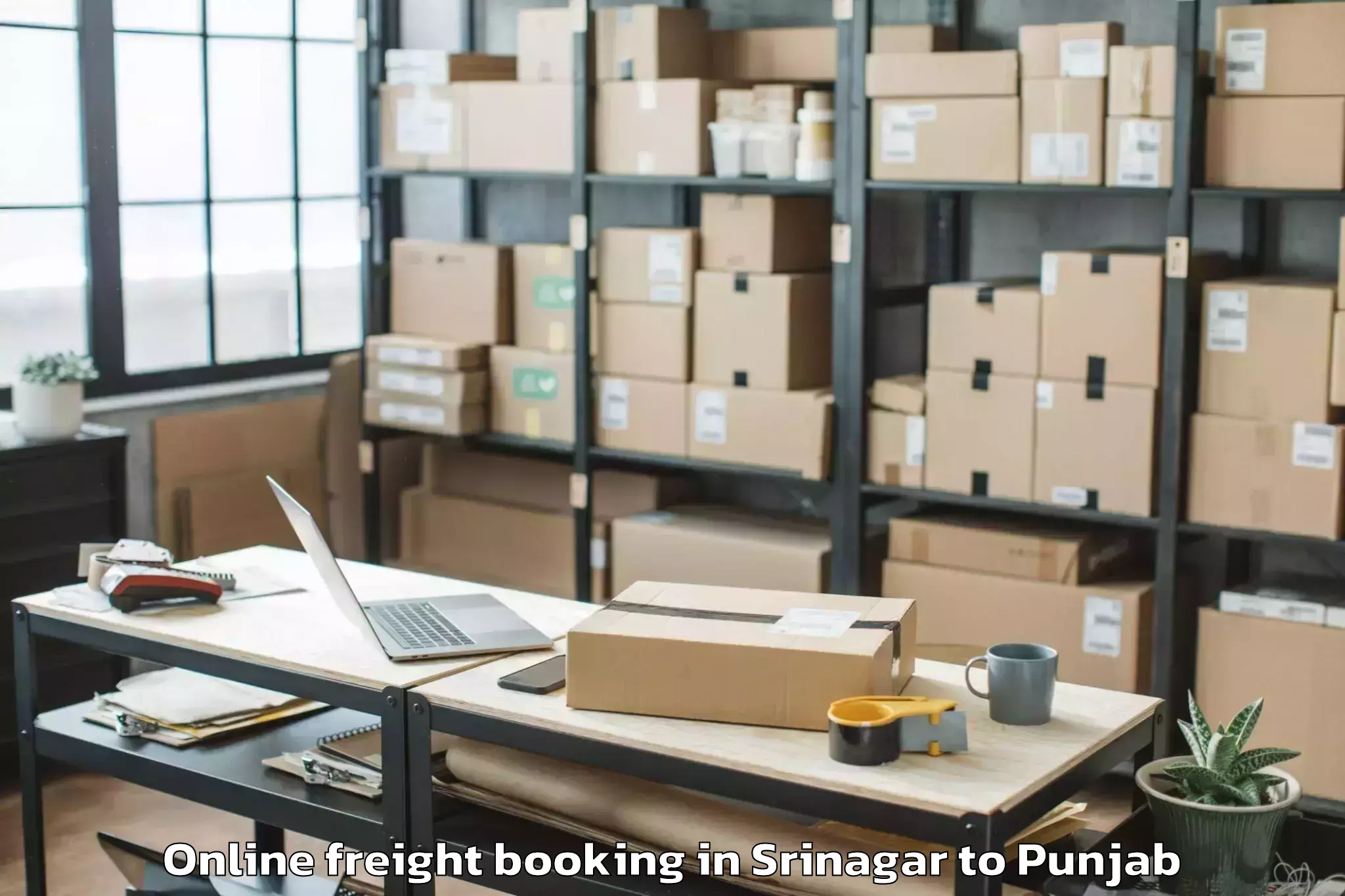 Book Srinagar to Sardulgarh Online Freight Booking Online